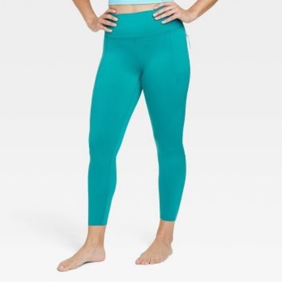 Women's Flex Ribbed Curvy Fit High-Rise Leggings - All in Motion™ Blue Size 1X - Picture 8 of 8